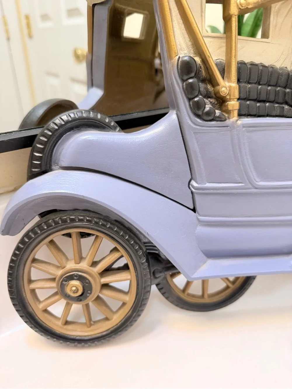 Vintage 1977 Burwood Products Model T Blue Car Wall Hanging Decor Plaque